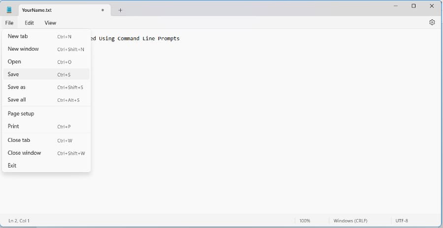 Creating Files Using Windows DOS Commands